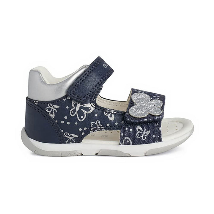Geox Baby - Mädchen B Sandal Tapuz GirlErste Schritte 20 EU Navy Silver, 20 EU Navy Silver