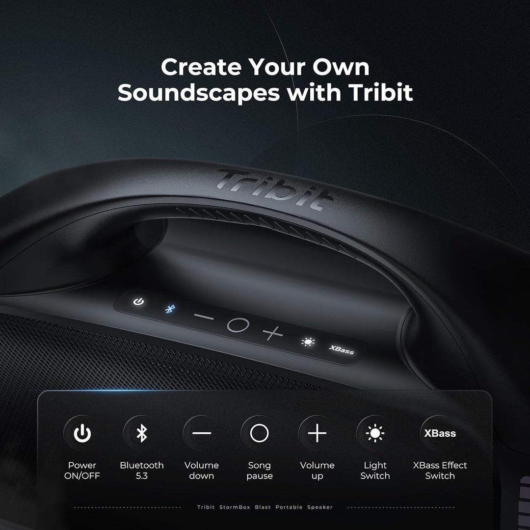 Tribit Bluetooth Lautsprecher StormBox Blast,Tragbarer Party Lautsprecher 90W Lauter Stereo Sound mi