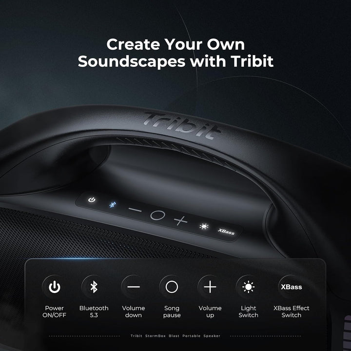 Tribit Bluetooth Lautsprecher StormBox Blast,Tragbarer Party Lautsprecher 90W Lauter Stereo Sound mi