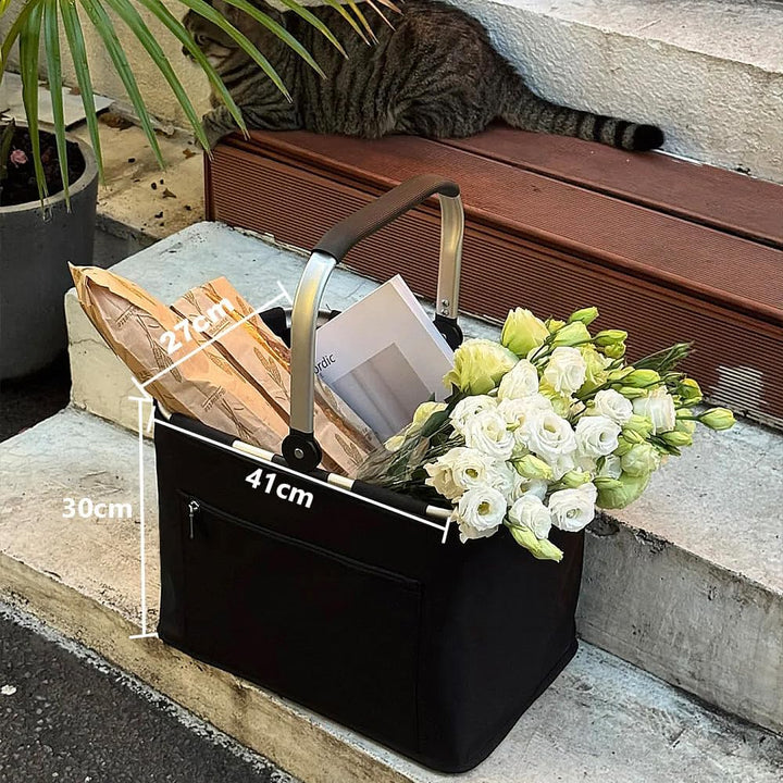 Diurwur® 30L Tragekorb Gross Faltbar Einkaufskorb mit Deckel Picknickkorb mit Stützstrebe Korb Einka