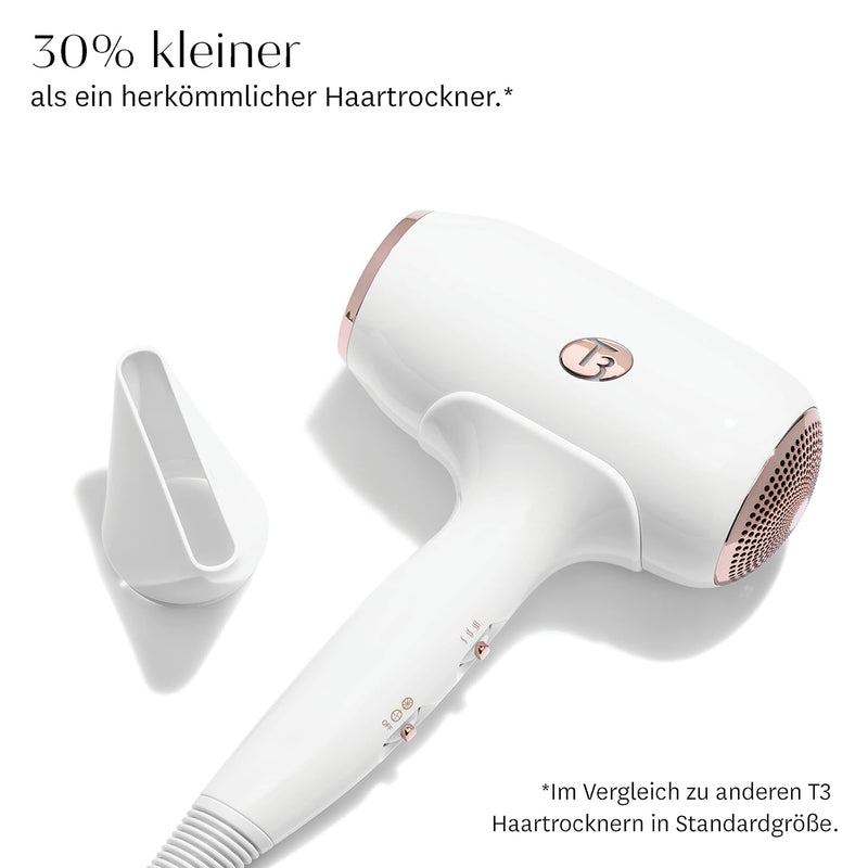 T3 Fit Kompakter professioneller Haartrockner mit Ionentechnologie, schnell trocknend, leicht und er