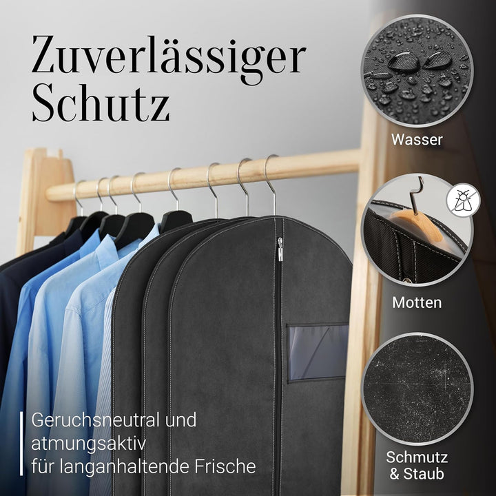 3 x Kleidersack Anzug + Bonus Schuhbeutel - 102 x 60 cm - Kleiderhülle Hält Ein Leben Lang | Anzugta