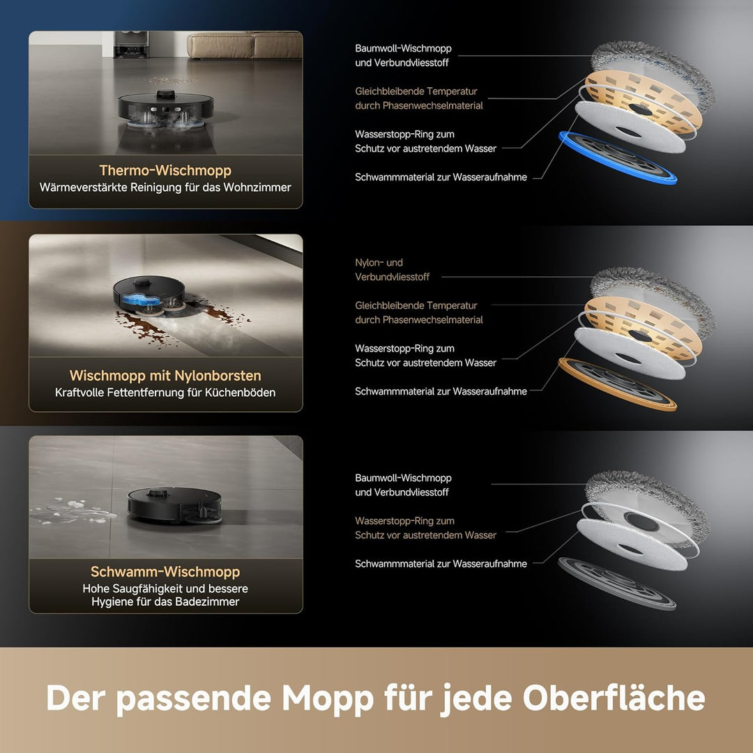 dreame Matrix10 Pro Saug- und Wischroboter: Multi-Mopp-Wechseldock, 3 Reinigungsfächer, Entwirrbürst