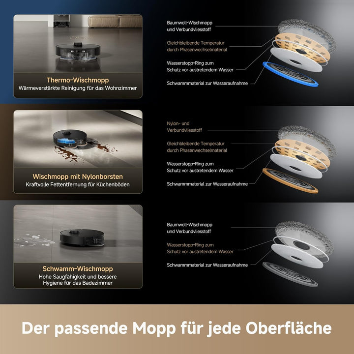 dreame Matrix10 Pro Saug- und Wischroboter: Multi-Mopp-Wechseldock, 3 Reinigungsfächer, Entwirrbürst