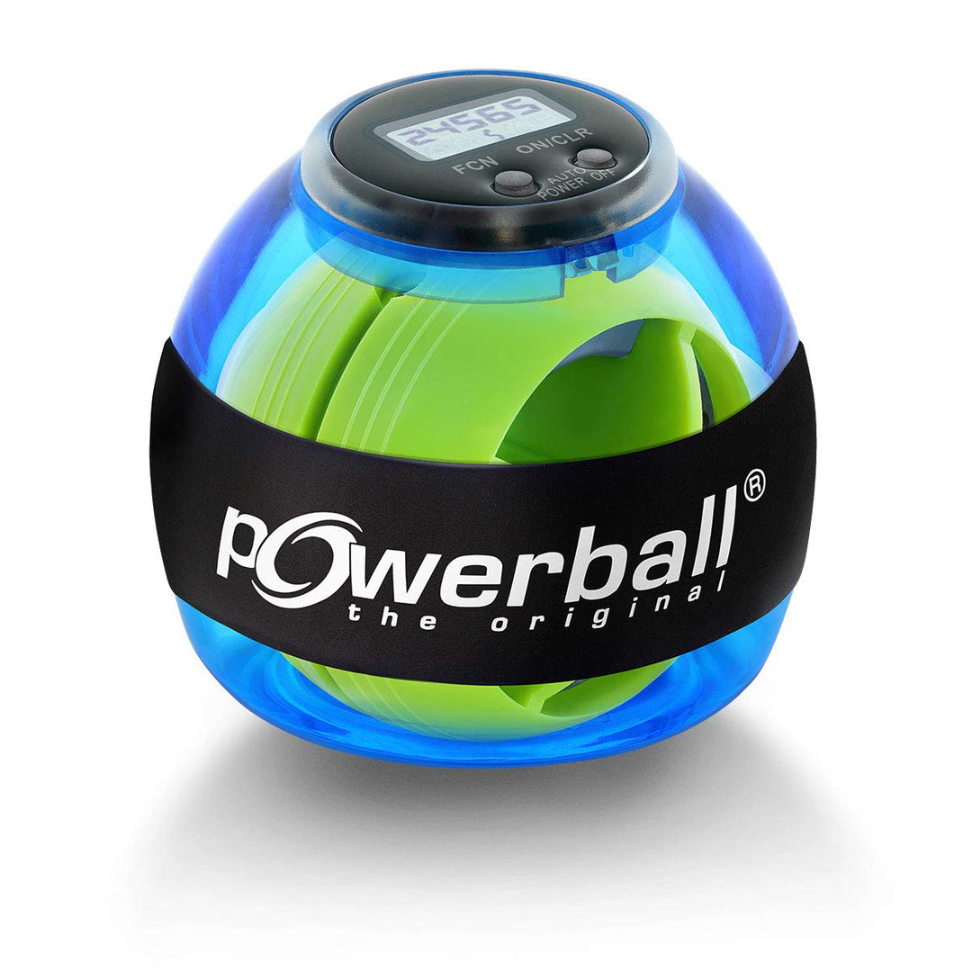 Powerball Basic Counter, gyroskopischer Handtrainer inkl. Drehzahlmesser, transparent-blau, das Orig