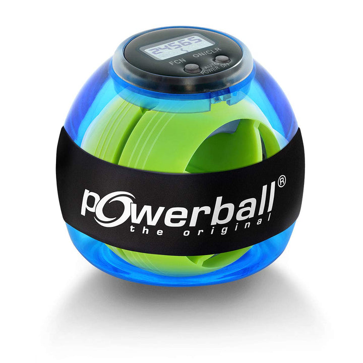 Powerball Basic Counter, gyroskopischer Handtrainer inkl. Drehzahlmesser, transparent-blau, das Orig