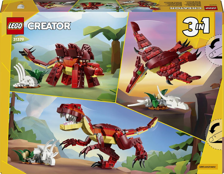 LEGO Creator 3-in-1-Set Wilder Dinosaurier - Dino Spielzeug für Kinder - Dinosaurier Modellbau Bause