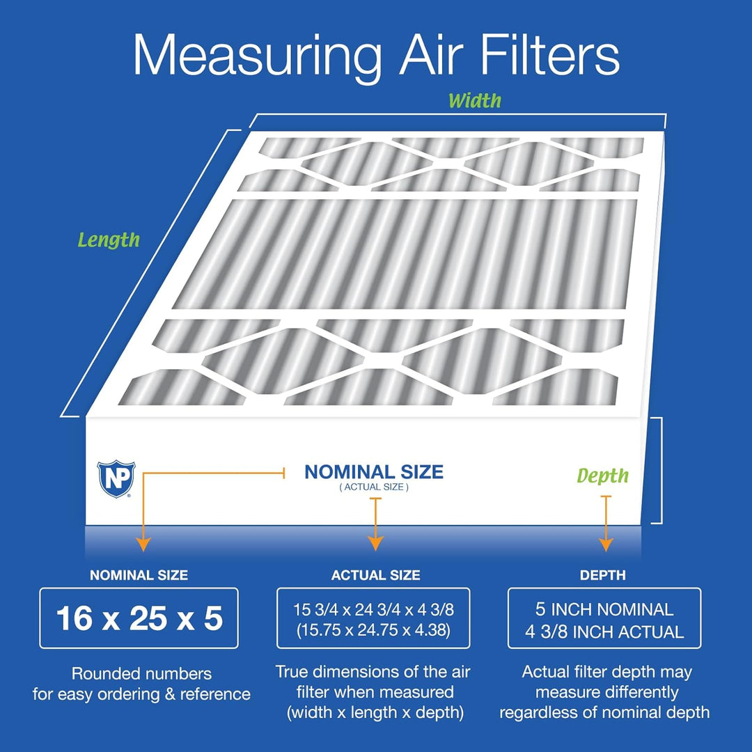 Nordic Pure 16 x 25 x 5 MERV 12 Honeywell/Lennox AC Ofenluftfilter, 2 Stück MERV 12 2 Count (Pack of