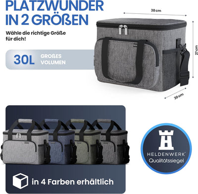 HELDENWERK Kühltasche für Essen & Getränke - Isolierte Thermotasche auslaufsicher & wasserdicht - Fr