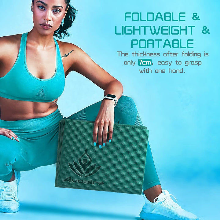 Avoalre Yogamatte faltbar, 173 x 61 cm, 5 mm – Handliche &amp; klappbare Yoga-Matte für Reise, Unterwegs