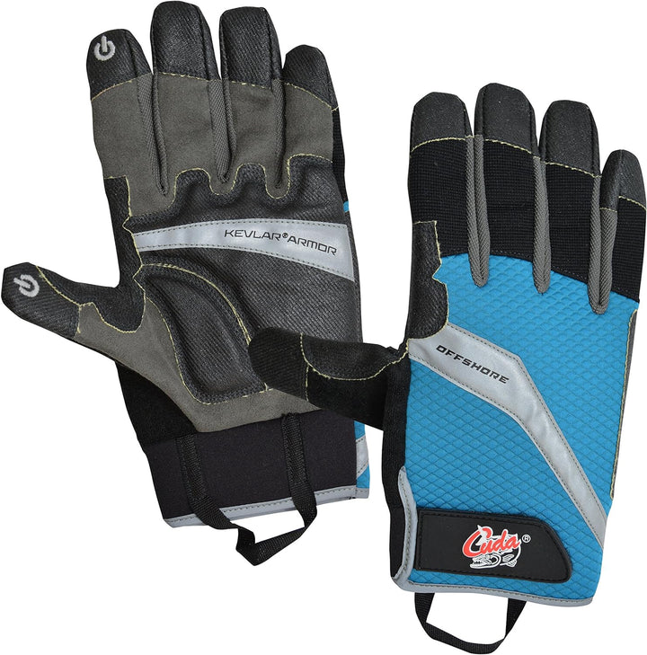 Cuda Fischerhandschuhe Offshore M blau/schwarz, M blau/schwarz