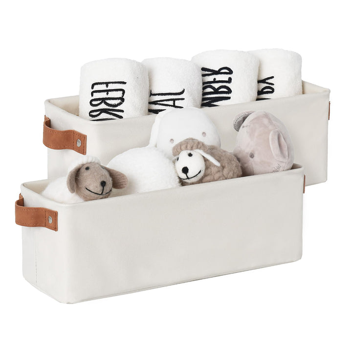 StorageWorks Stoff Aufbewahrungsbox schmal, stabile Ordnungsboxen Kleiderschränke, lange Körbe Aufbe
