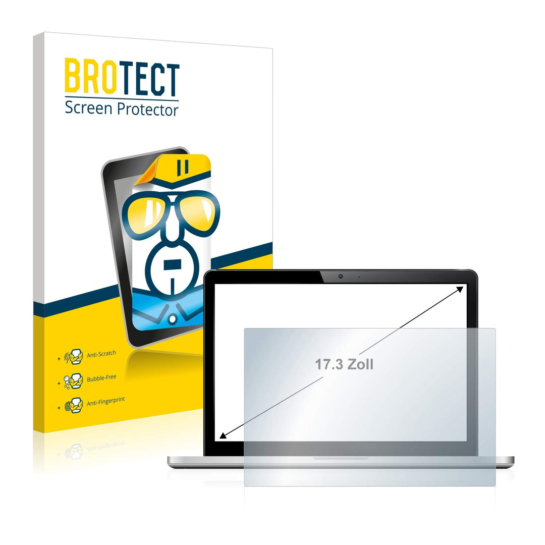 BROTECT 17.3" Schutzfolie für Notebooks mit 17,3 Zoll (43.9 cm) [383 x 215 mm, 16:9] - Klare Display