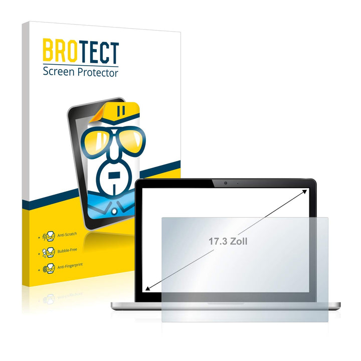 BROTECT 17.3" Schutzfolie für Notebooks mit 17,3 Zoll (43.9 cm) [383 x 215 mm, 16:9] - Klare Display