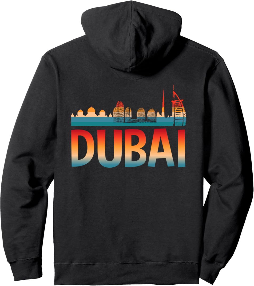 Retro Andenken-Geschenk-Skyline Dubais UAE Dubai Pullover Hoodie