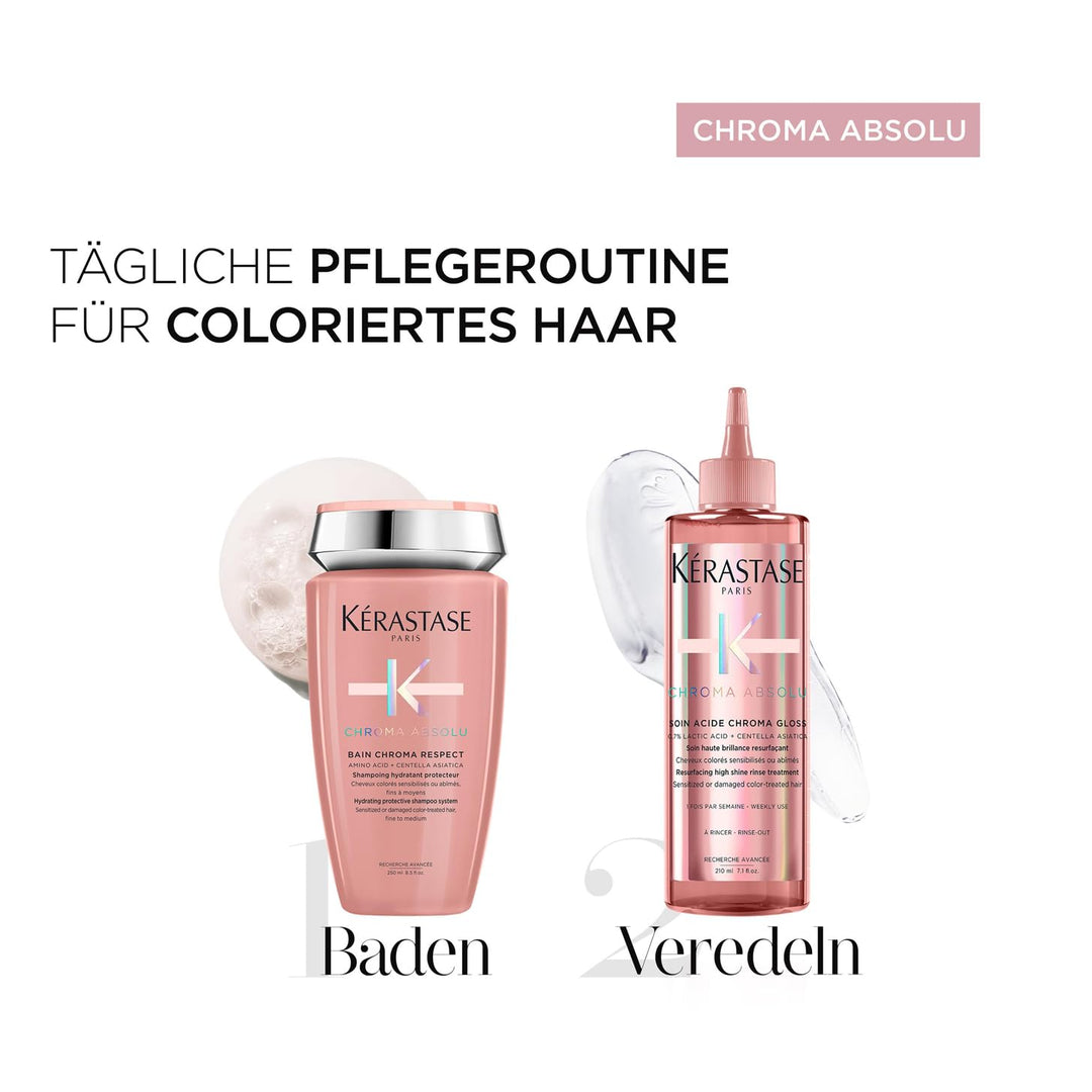 Kérastase, Chroma Absolu, Pflegeroutine mit Shampoo und Hochglanzpflege, Für strapaziertes oder gesc