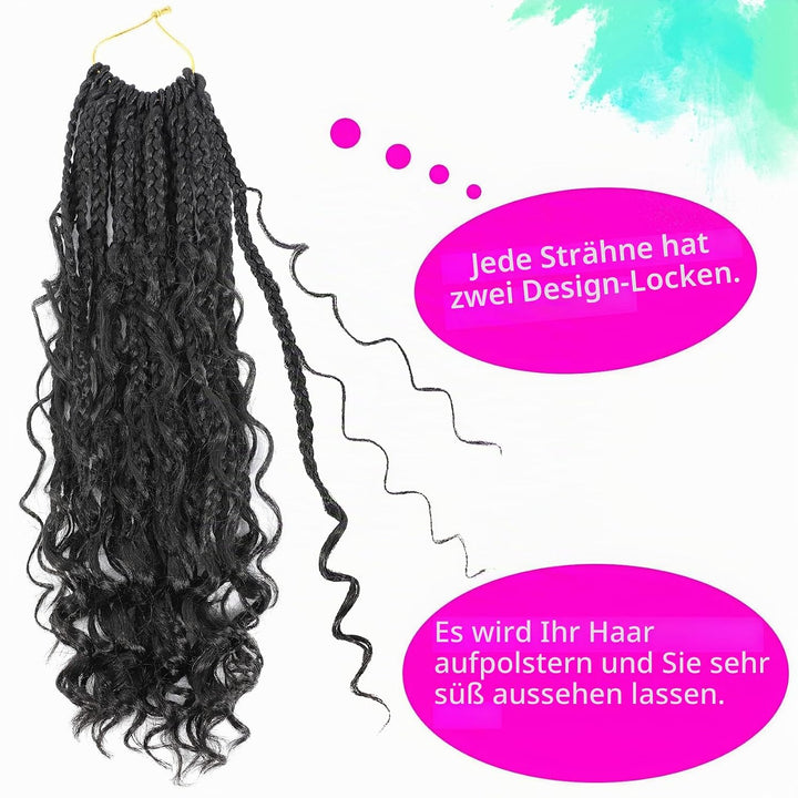 WoWCFyyds Häkelnadeln, 35,6 cm, 35,6 cm, Goddess Box, Zöpfe, Häkeln, lockiges Haar, 3 x synthetische