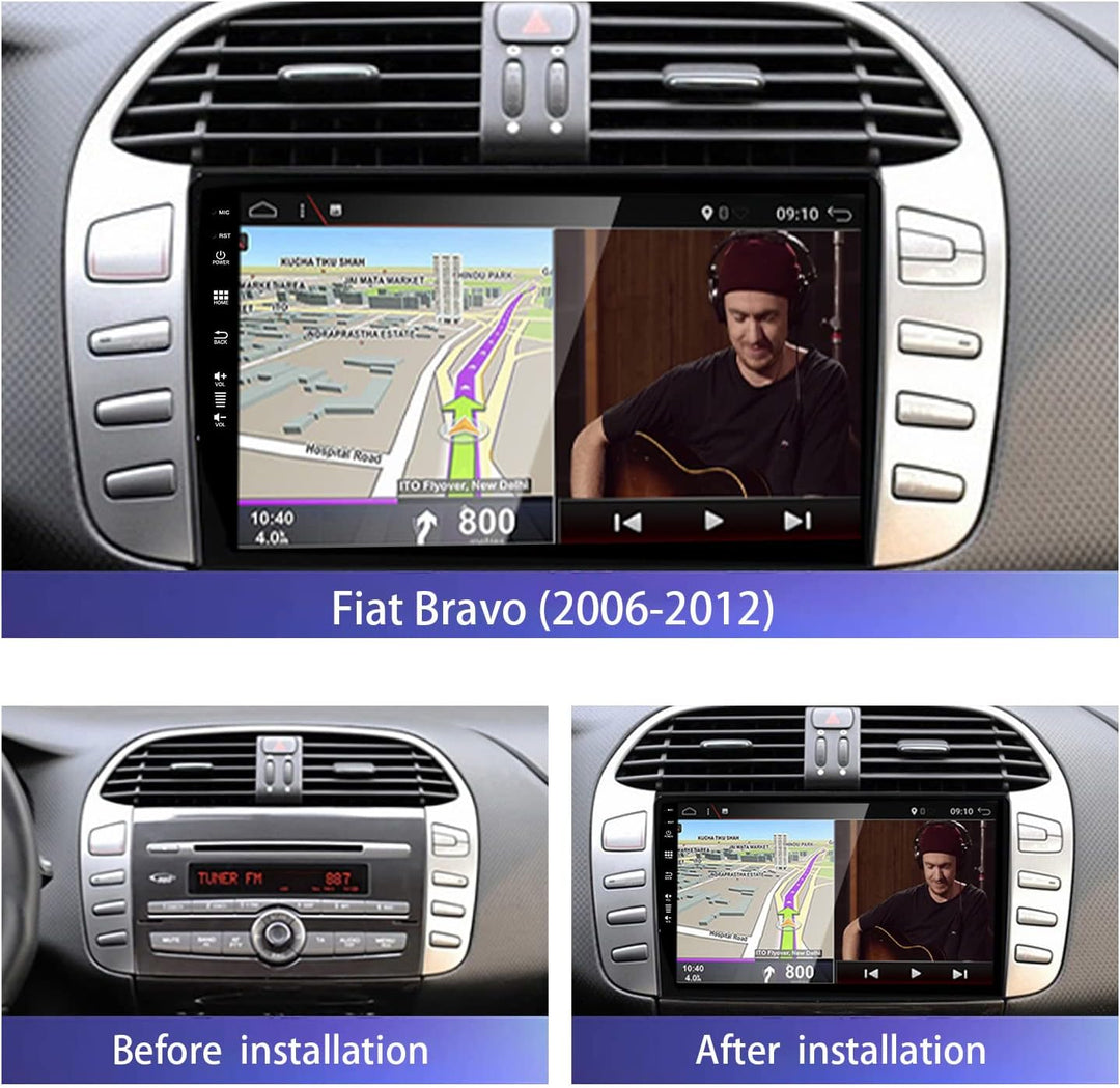 [6GB+128GB] Android 14 Autoradio für FIAT Bravo (2006-2012)-[Integriertes CarPlay/Android Auto/DSP/G