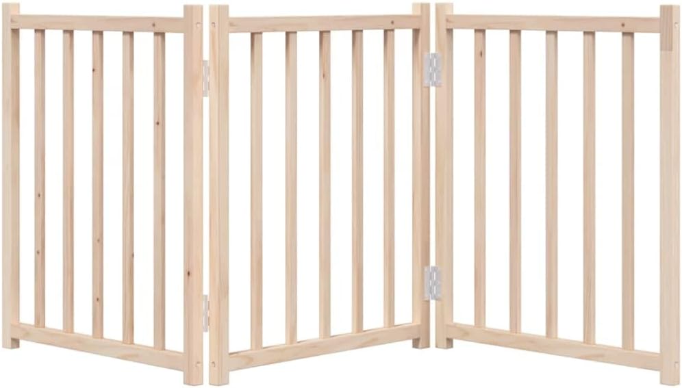 vidaXL Hundetor 3-TLG., Hundegitter Faltbar Pflegeleicht, Schutzgitter für Wohnzimmer Küche Treppe,