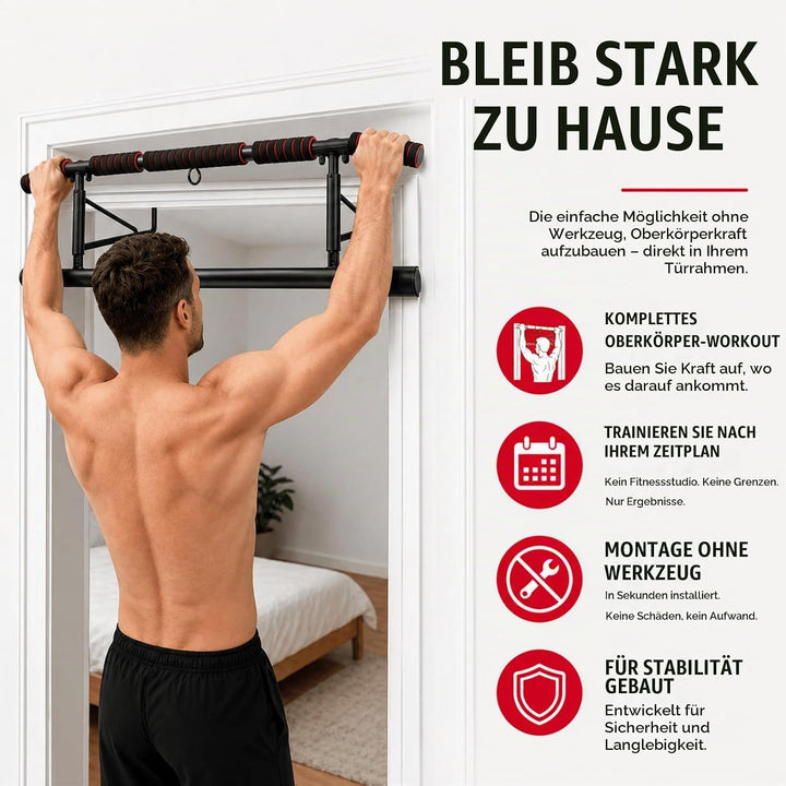 Klimmzugstange Türrahmen Ohne Schrauben, Pull Up Bar Door Frame mit Mehreren Griffpositionen für Vie