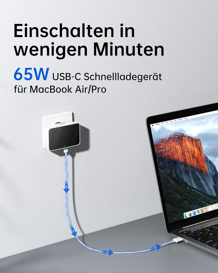 65W USB C Ladegerät Flach,USB Mehrfachstecker Ladestation mit 4 Ports,Reise Schnellladegerät USB C f