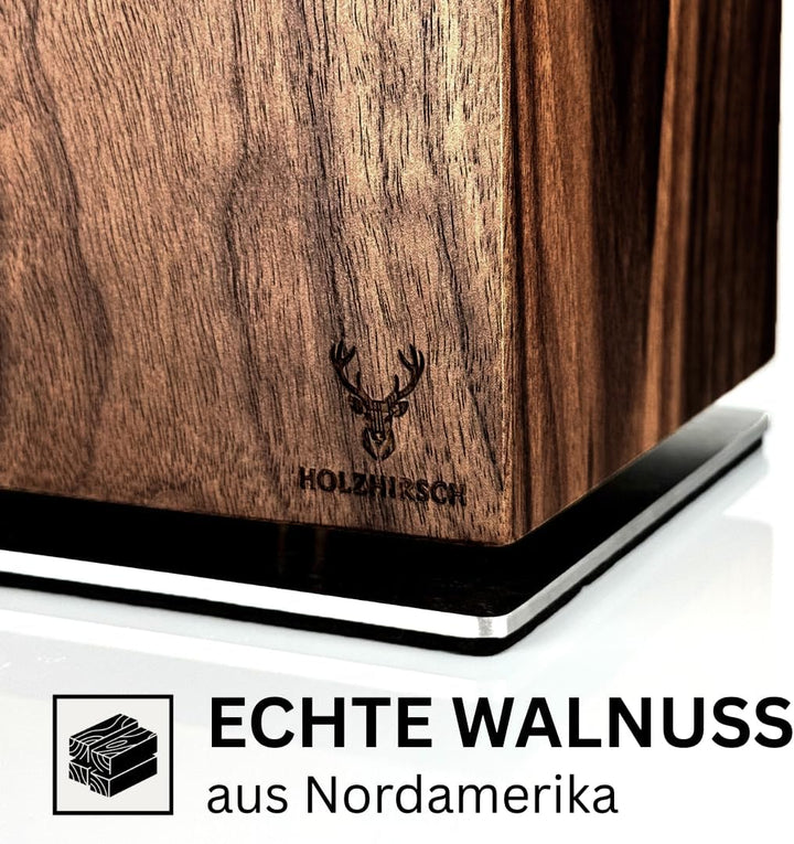 Messerblock ohne Messer magnetisch [Premium] | 360° drehbar | 5,2 kg extra schwer | Rutschfeste Edel