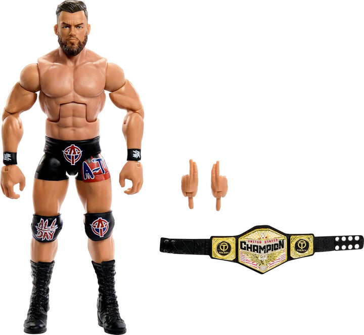 Mattel WWE Elite Actionfigur & Zubehör, Serie #110 Austin Theory 15,2 cm Sammlerstück mit 25 Gelenkp