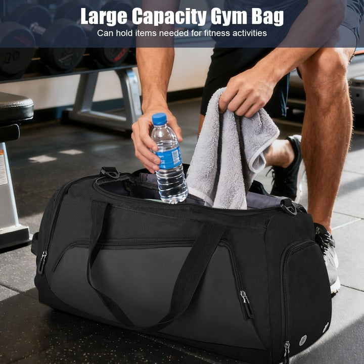 Sporttasche Reisetasche, Sport Duffel Bag mit Schuhfach, Nassfach, wasserdichte Übernachtungstasche,