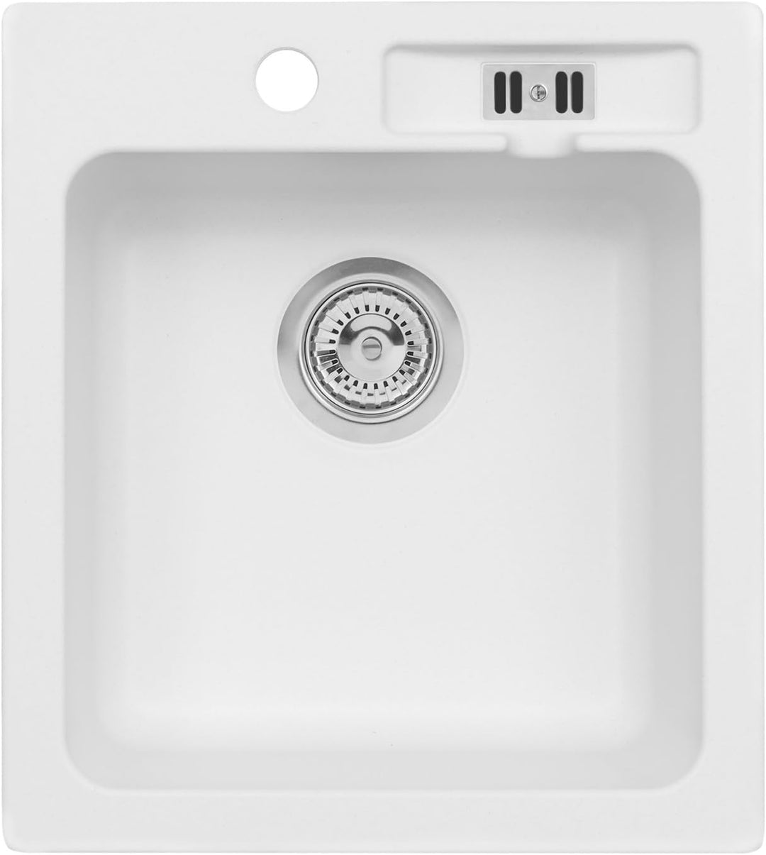 Axis Kitchen Malibu 20 Spülbecken Einbecken Spüle 43x47cm (AXIS WEISS), Axis Weiss