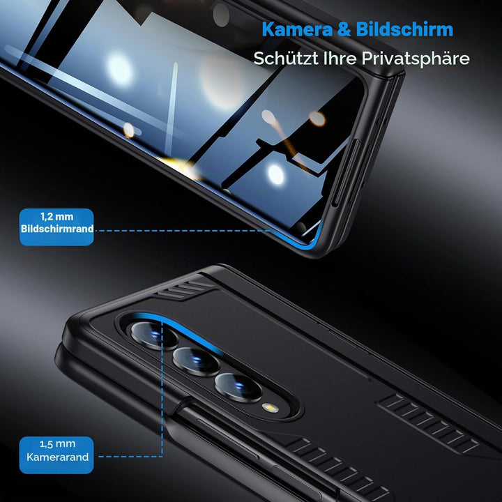 spoovcto for Samsung Galaxy Z Fold 4 Ständer Hülle mit Privatsphäre Bildschirmschutz &amp; Scharnier Sch