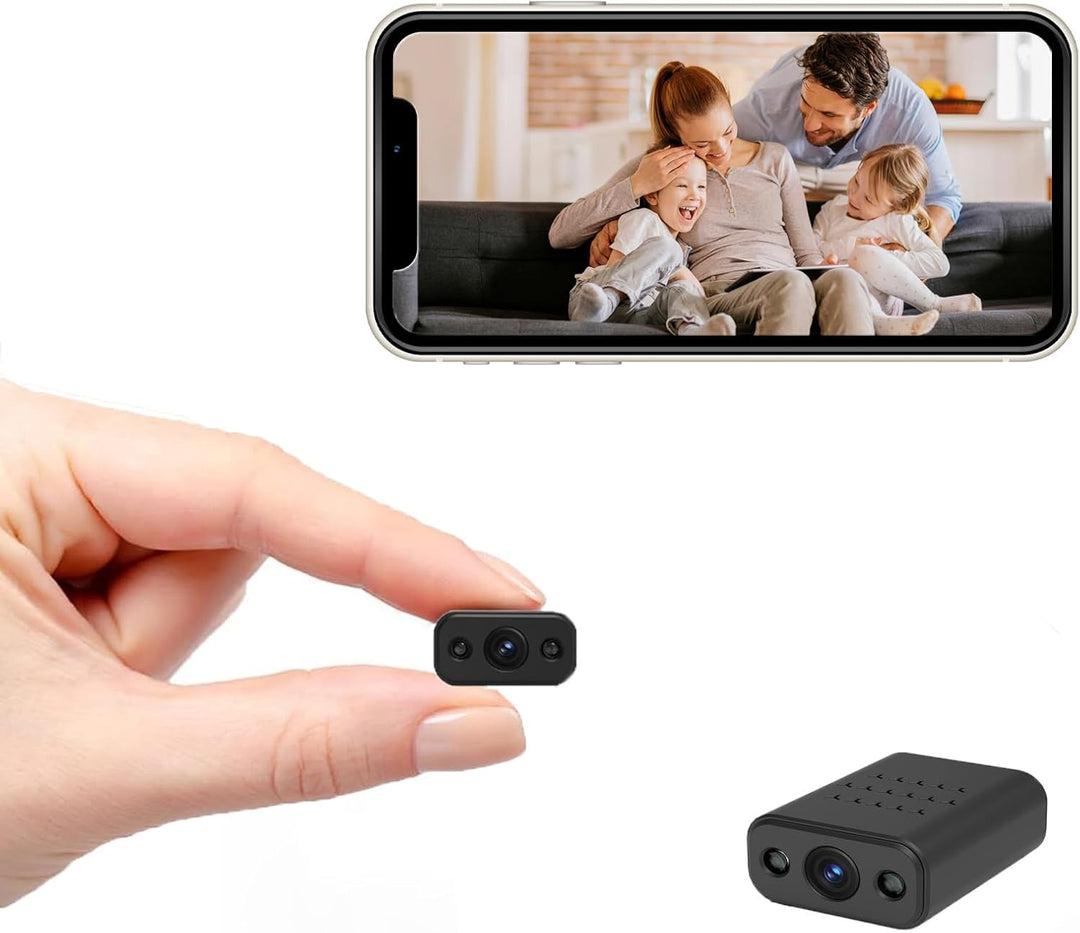Mini Kamera, 4K HD WLAN Überwachungskamera mit Nachtsicht, Bewegungserkennung, Remote Viewing für Si