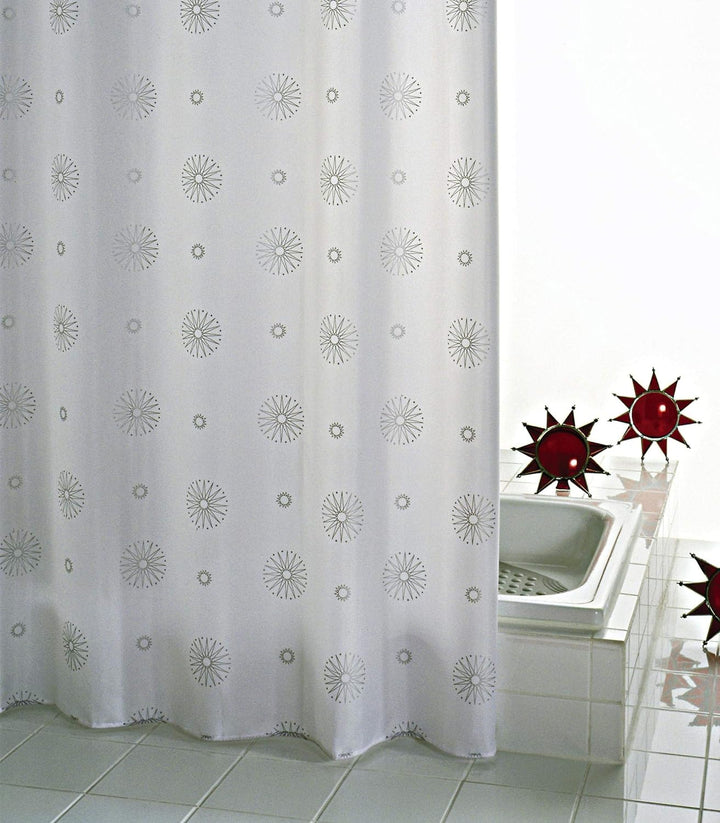 RIDDER Duschvorhang Textil Cosmos inkl. Ringe grau 240x180 cm 240x180 cm Grau, 240x180 cm Grau