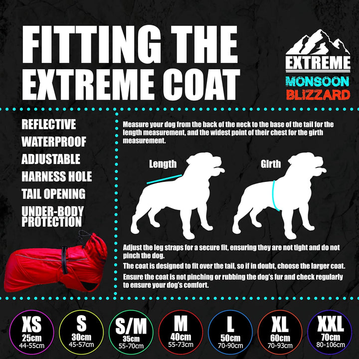 Muddy Paws Extreme Blizzard Hundemantel, 30 cm, Schwarz farblos xs, farblos xs