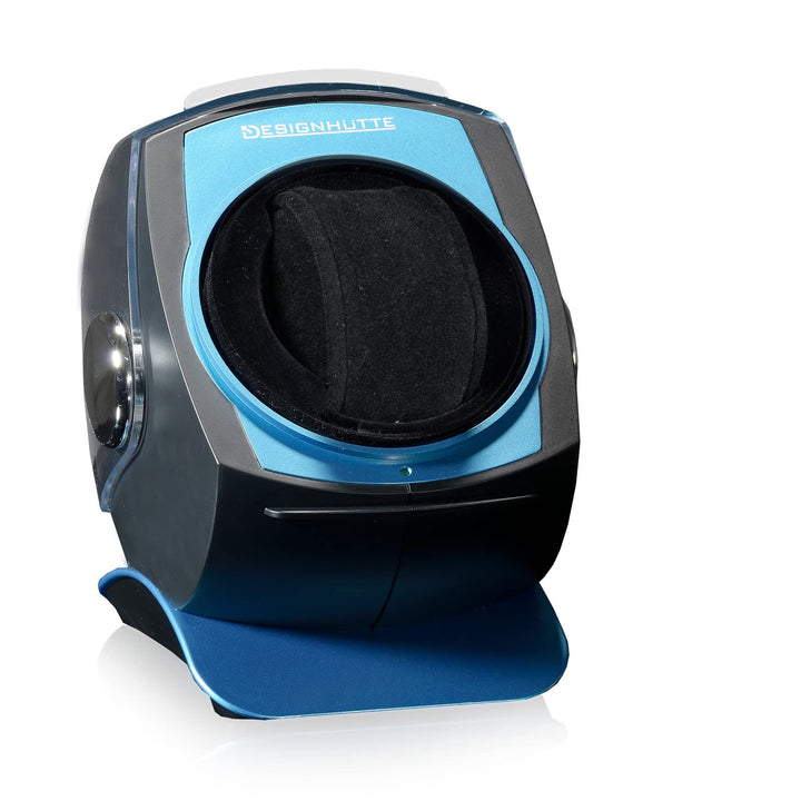 DESIGNHÜTTE® Uhrenbeweger Space Schwarz/Blau für 1 Automatikuhr