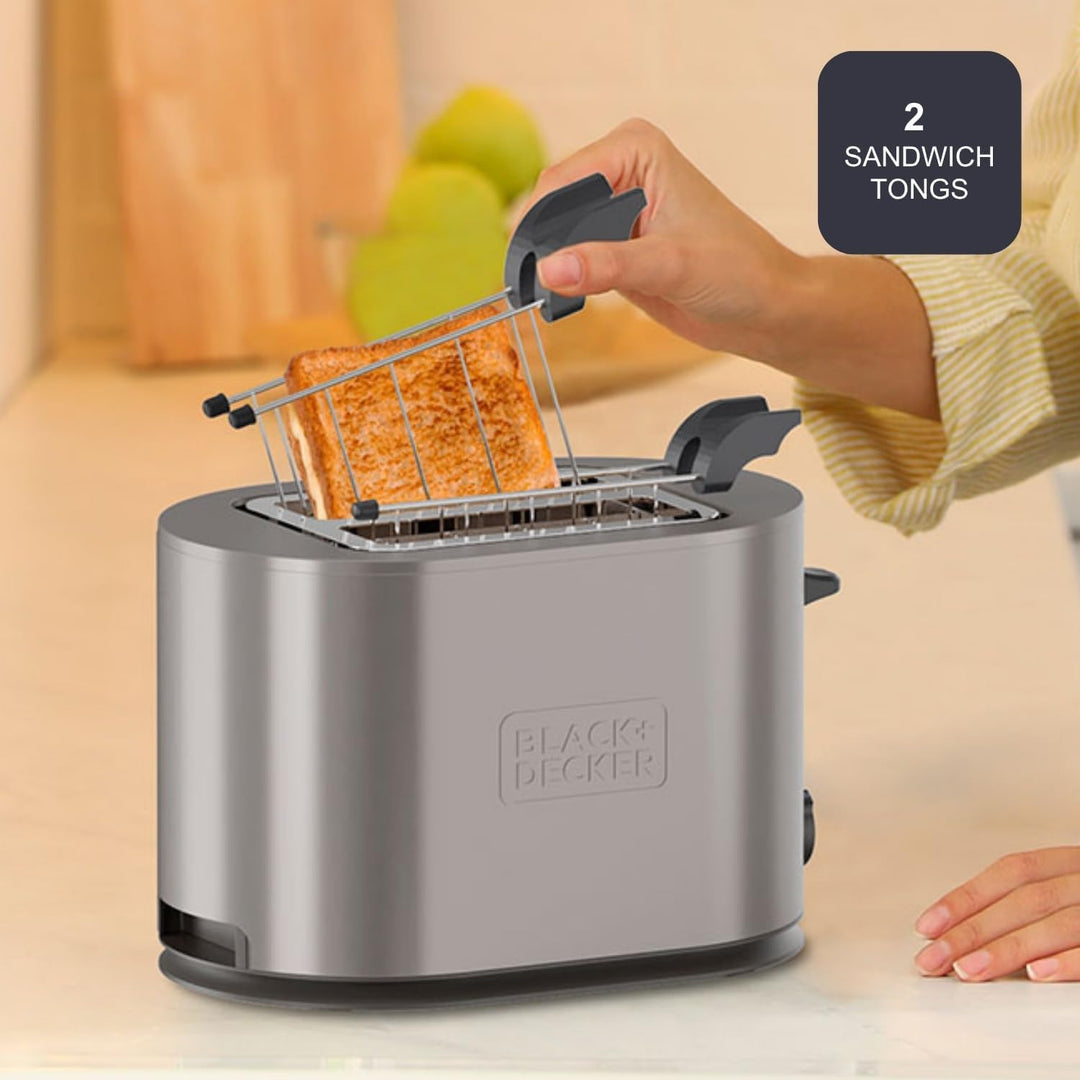 BLACK+DECKER - Toaster BXTOA901E 900W | 2 Schlitze | Automatische Zentrierung | 7 Bräunungsstufen |