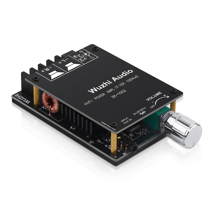 HiFi-Verstärker mit Bluetooth 5.0-Audioverstärkungskarte, ZK-1002 2.0-Kanal 100W x 2 Mini-Stereo-Lei