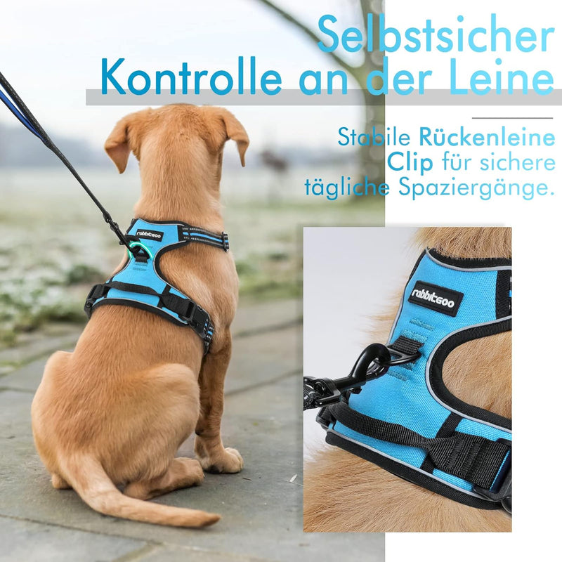 rabbitgoo Hundegeschirr Mittelgrosse Hunde Anti Zug Geschirr Hund mit Kontrolle No Pull Verstellbar