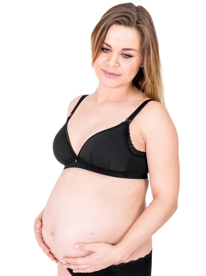 Petit Amour Damen Stillwäsche Greta Still-BH Soft BH ohne Bügel PA-LI-0315 75C Schwarz, 75C Schwarz