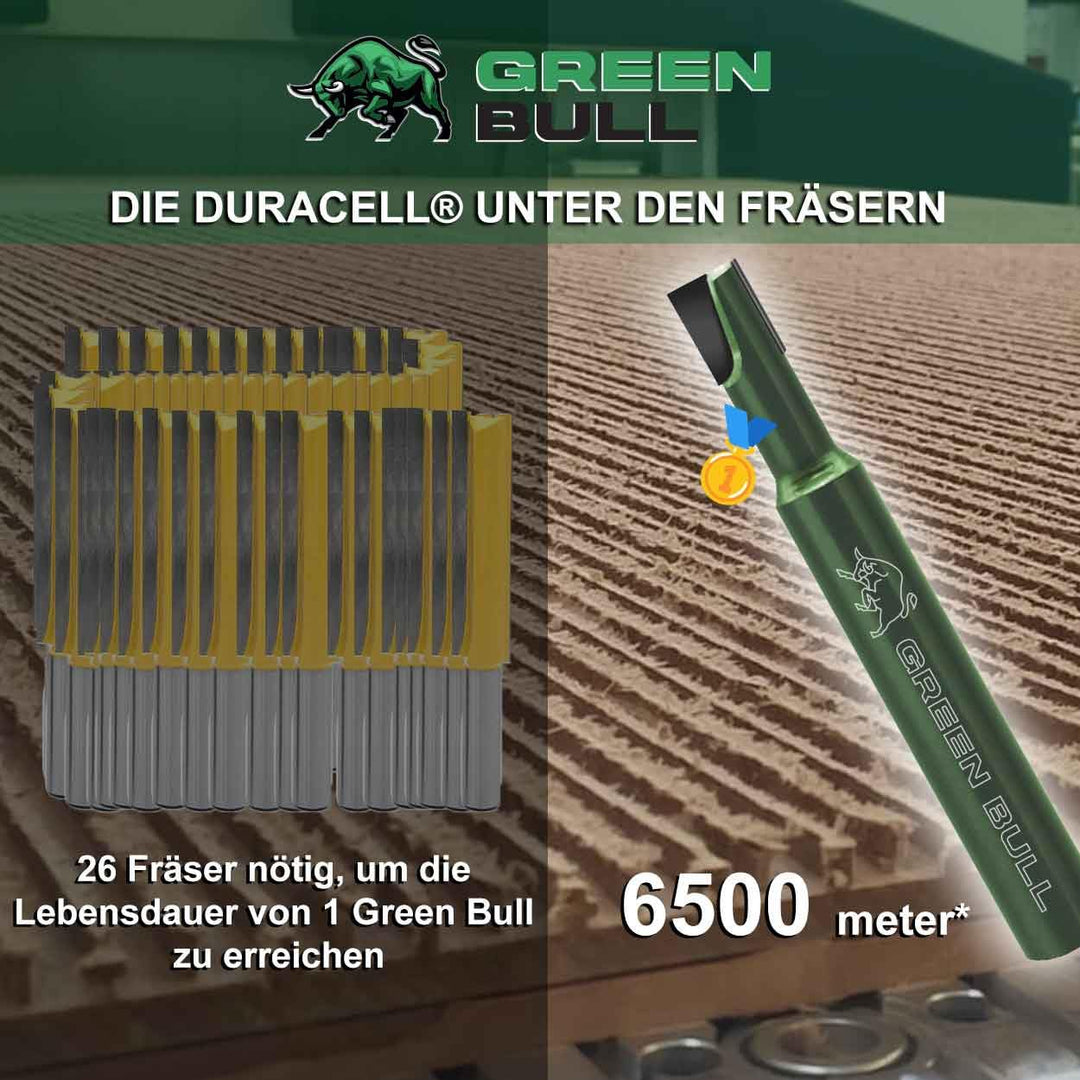 Fraiser GREEN BULL – Diamant-Fräser für Schnitte und Nuten in Holz, Kunststoff und Leichtmetallen, S