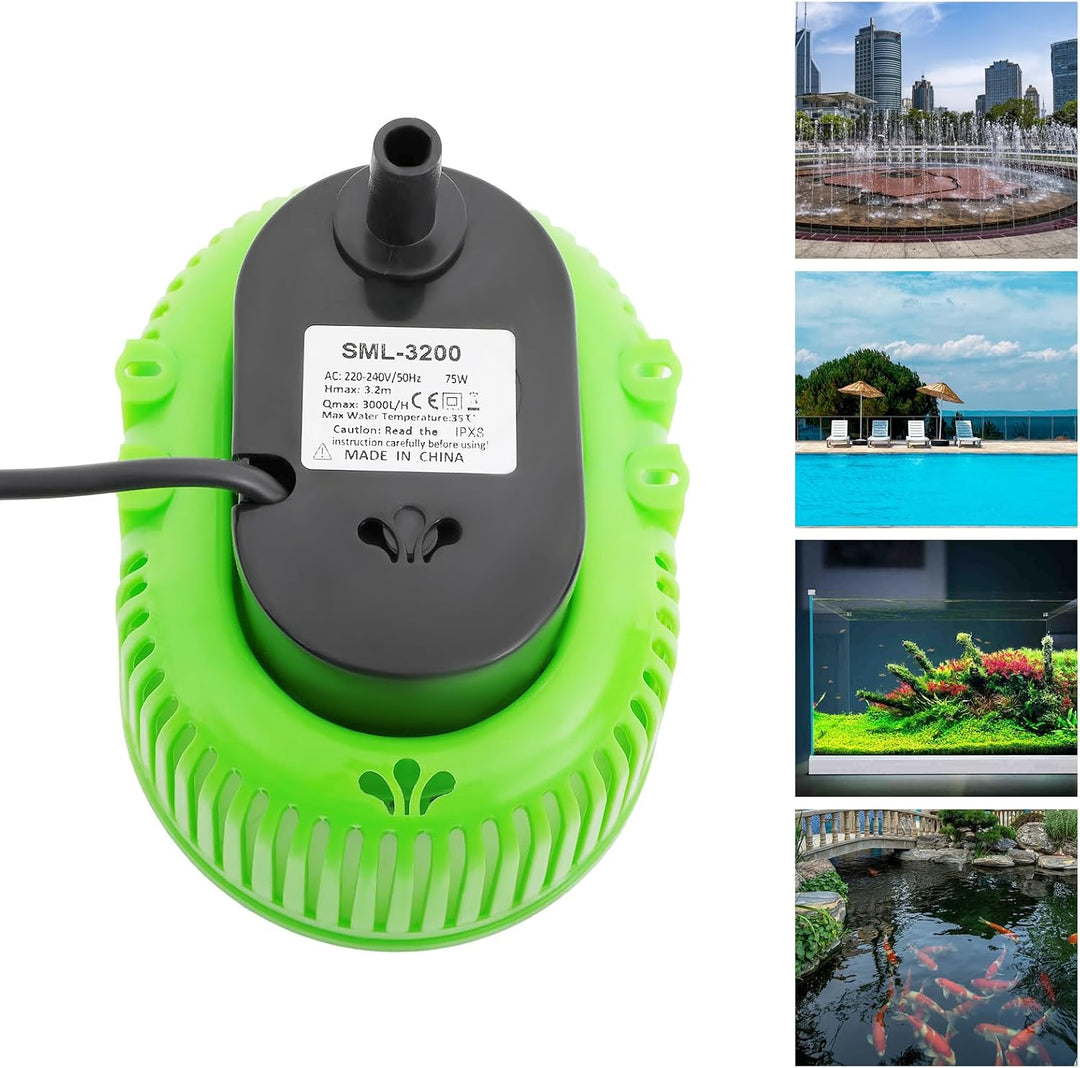 Pool Pumpe 75W Planschbecken Filterpumpe mit Wasserleitung, Anschlüsse, IPX8 Filterpumpe Pool für Te