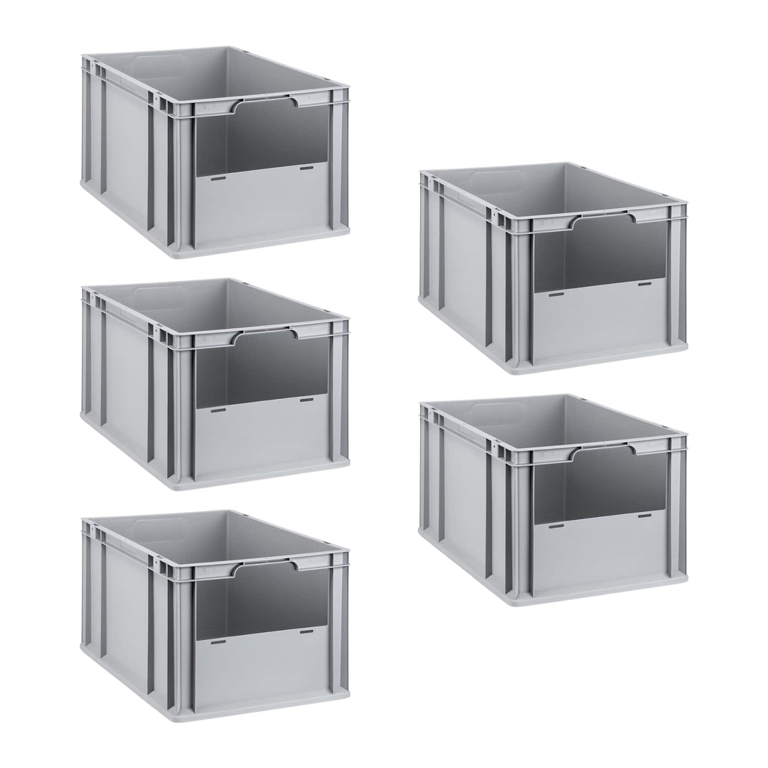 SparSet 5x Eurobox NextGen Insight | HxBxT 32x40x60cm | 65 Liter | Front offen | Eurobehälter, Trans