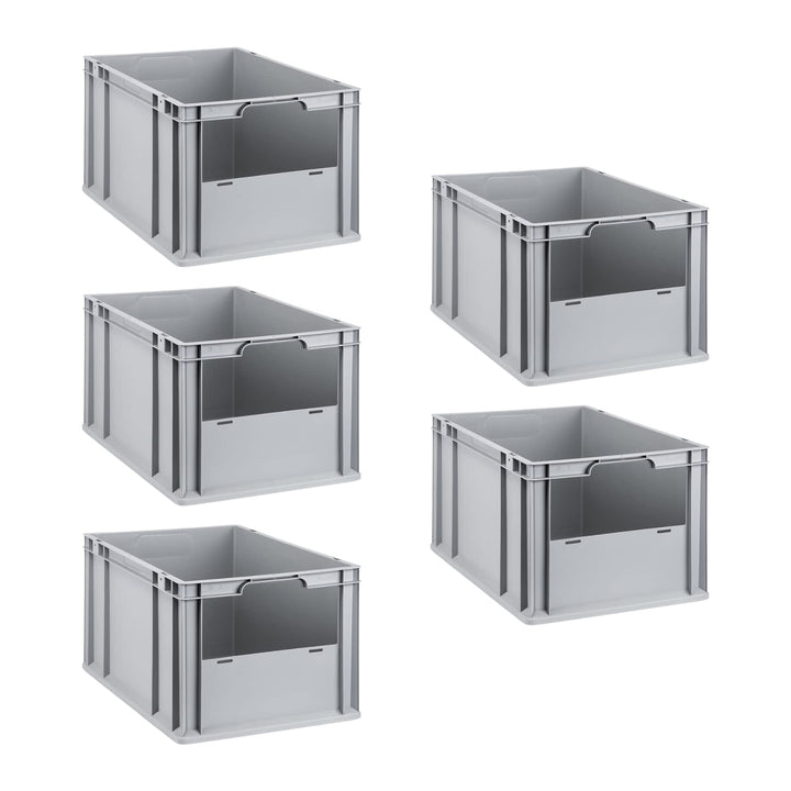 SparSet 5x Eurobox NextGen Insight | HxBxT 32x40x60cm | 65 Liter | Front offen | Eurobehälter, Trans