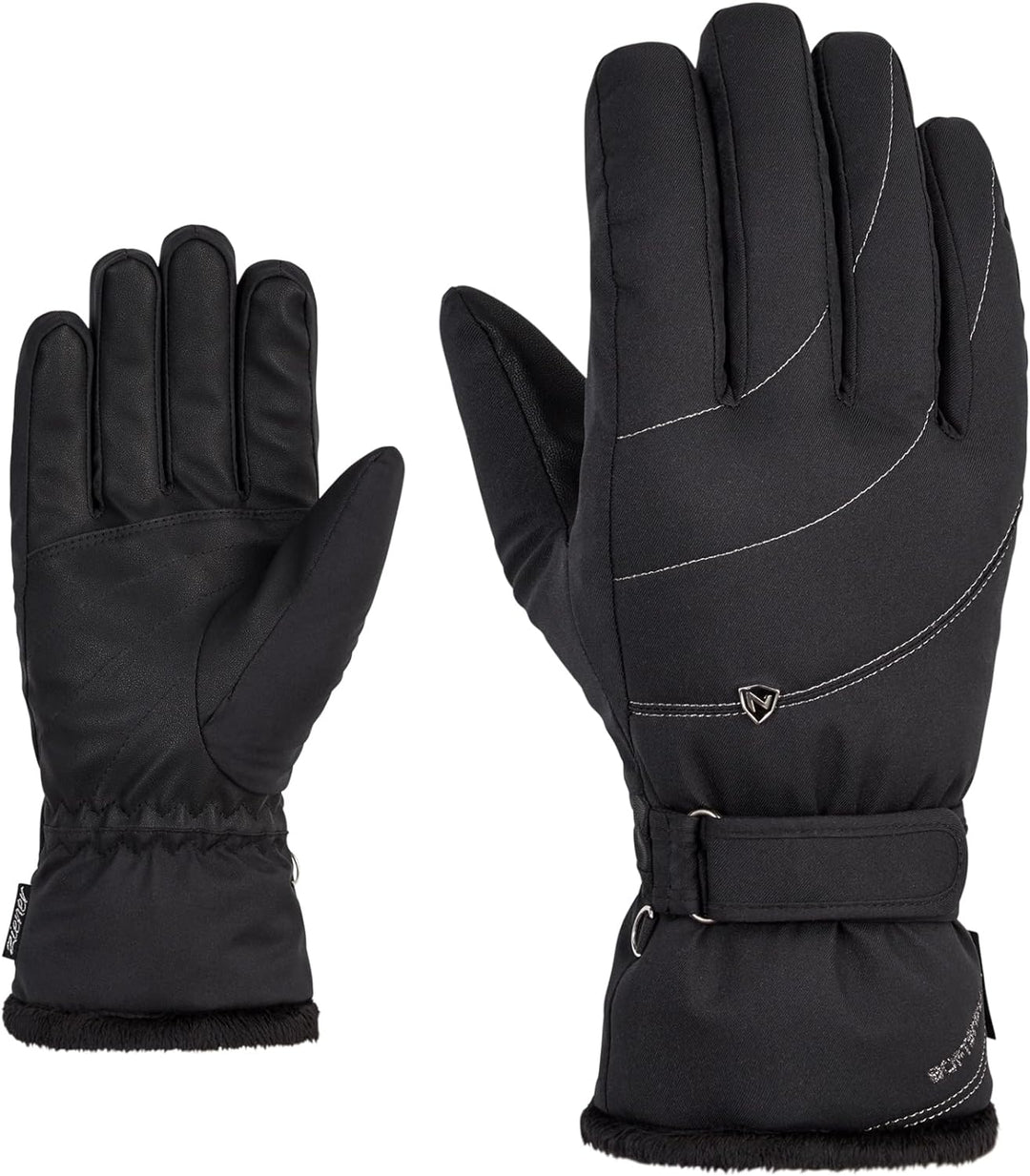 Ziener Damen Kahli Ski-Handschuhe/Wintersport | Primaloft, Plüschfutter 6 Schwarz, 6 Schwarz