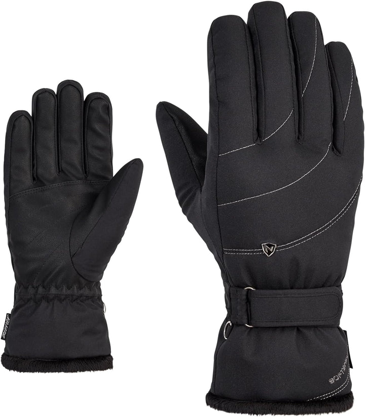 Ziener Damen Kahli Ski-Handschuhe/Wintersport | Primaloft, Plüschfutter 6 Schwarz, 6 Schwarz