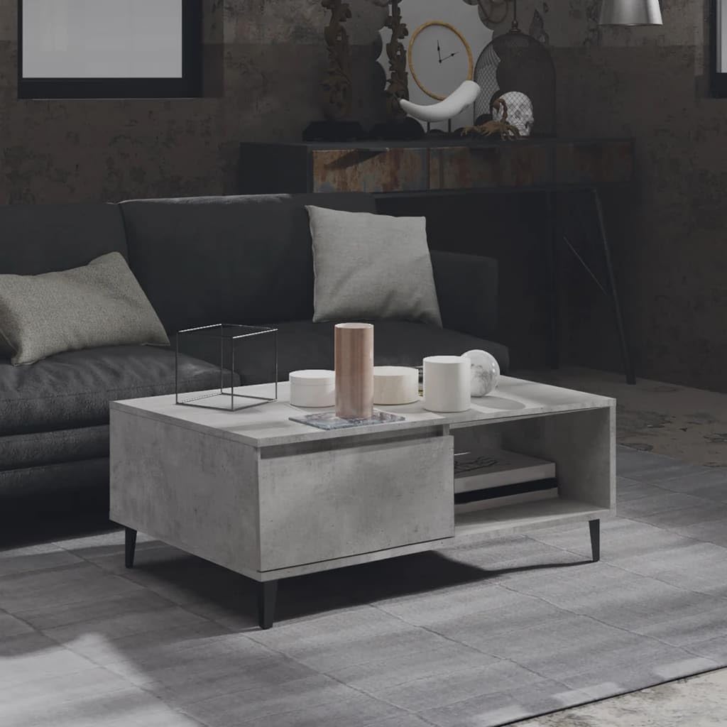 WIFESE Couchtisch mit Offenes Fach 90x60x35 cm Beistelltisch Holz Modernes Design Wohnzimmertisch Kl