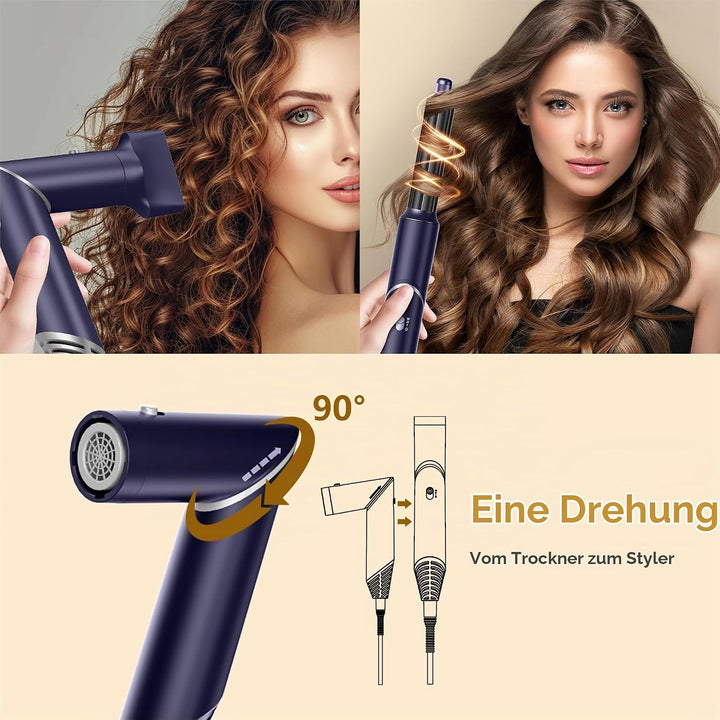 UKLISS Airstyler 5 in 1 Hairstyler Luft-Lockenstab Ionen Haartrockner Warmluftbürste Multistyler 5 i
