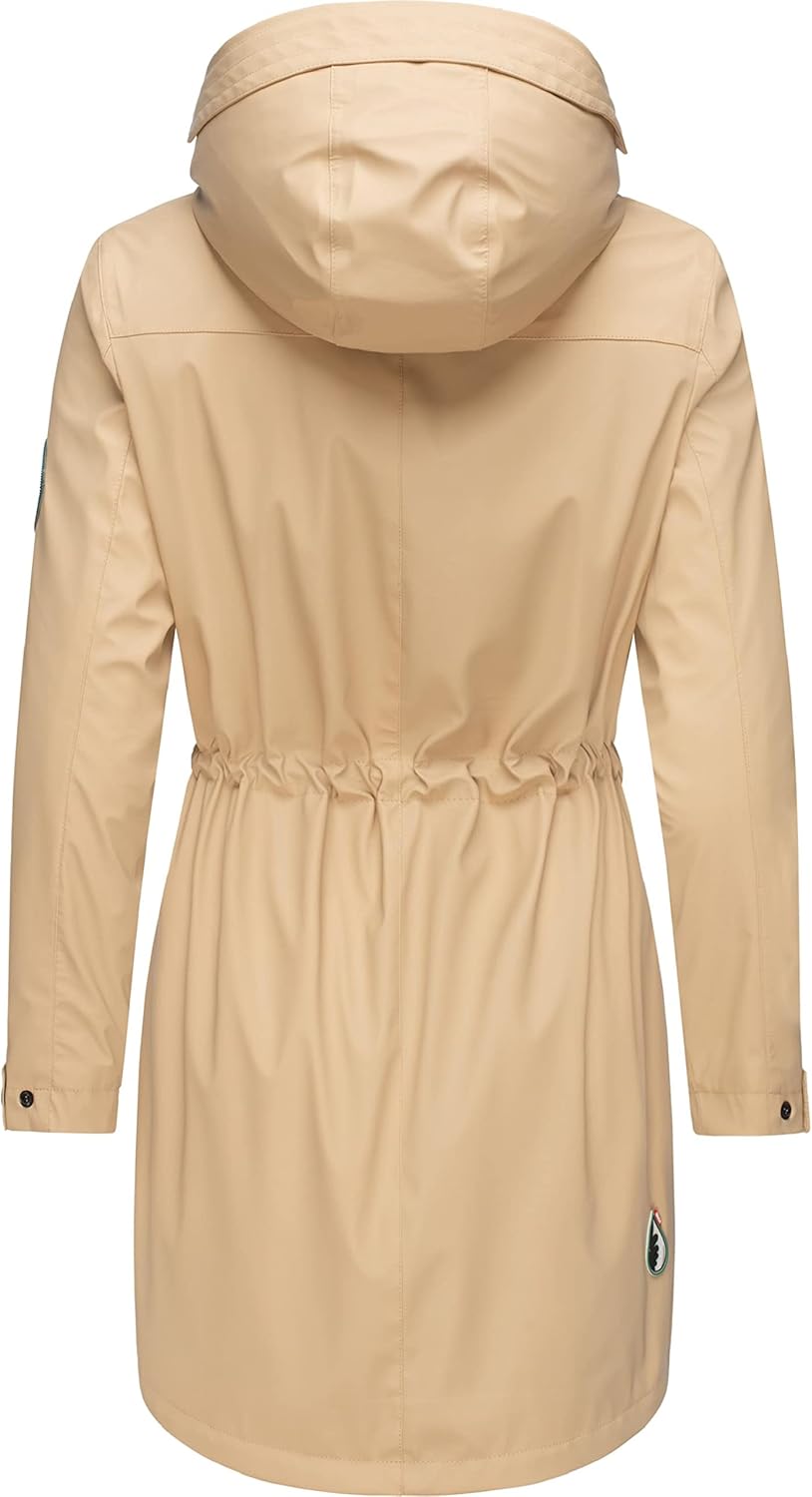 Navahoo Damen wasserdichter gefütterter Regenmantel Deike XL Beige, XL Beige
