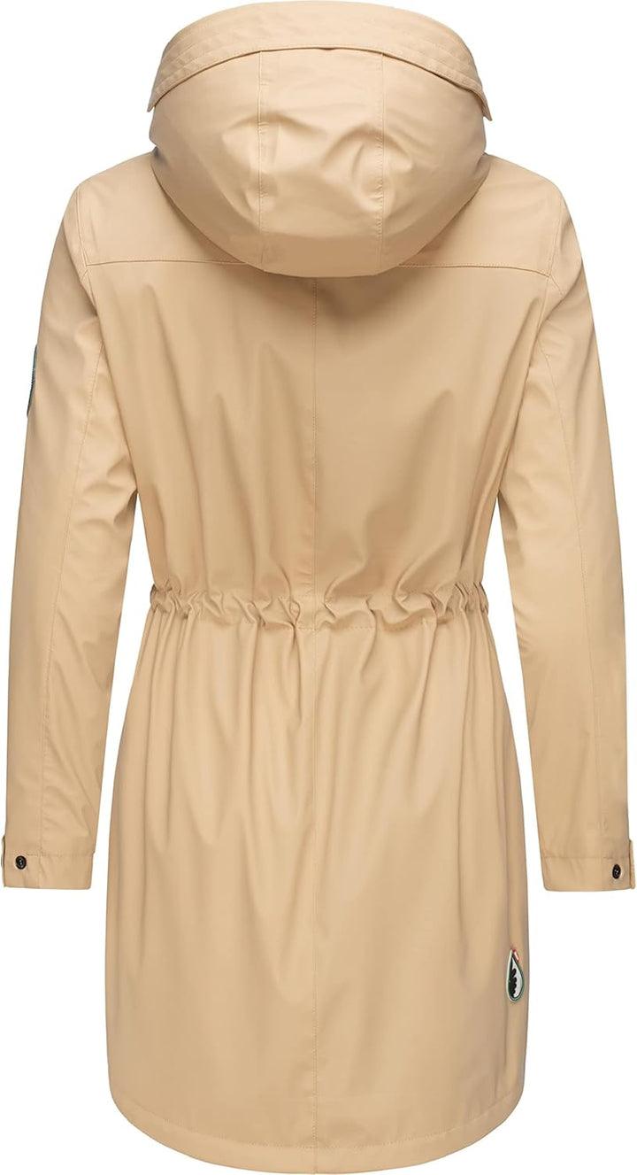 Navahoo Damen wasserdichter gefütterter Regenmantel Deike XL Beige, XL Beige