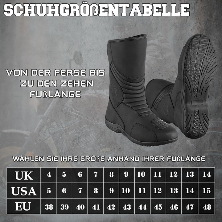 Vaster Moto Motorradschuhe für Herren, verstärkte Strassenschuhe, Motorradstossschutz, rutschfeste S