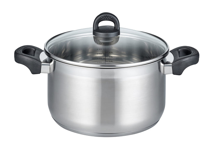 ELO 12225 Fleischtopf m.GD 24 cm Serie Turmalin, Induktion, Edelstahl satiniert, rutschfeste Kunstst